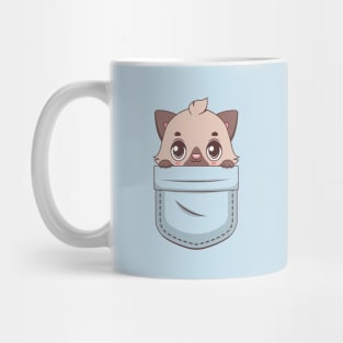 Kawaii kitten in pocket design Mug